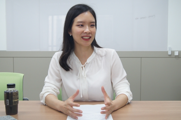 가천대 대학일자리센터 문현미 선생이 행사 준비과정에 대해서 소개하고 있다.